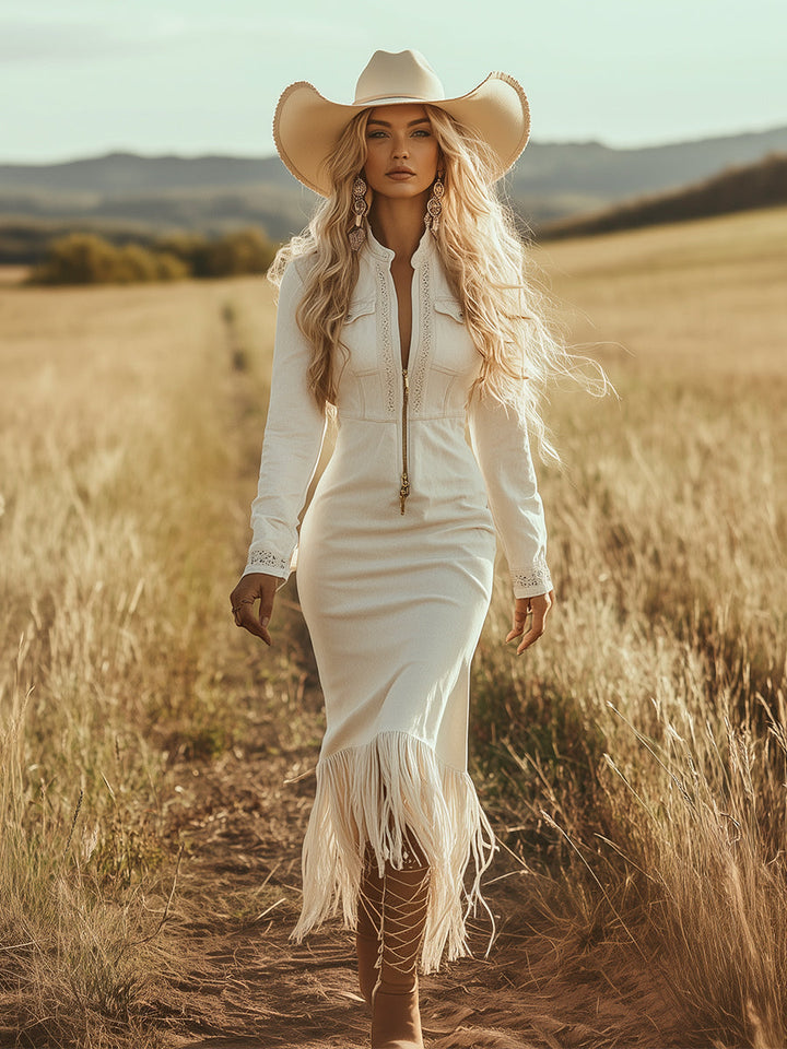 Diana | Western-Inspired Tassel Maxi Dress
