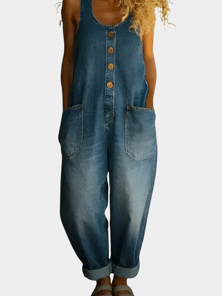 June - Vintage Soft Denim-Look Overall