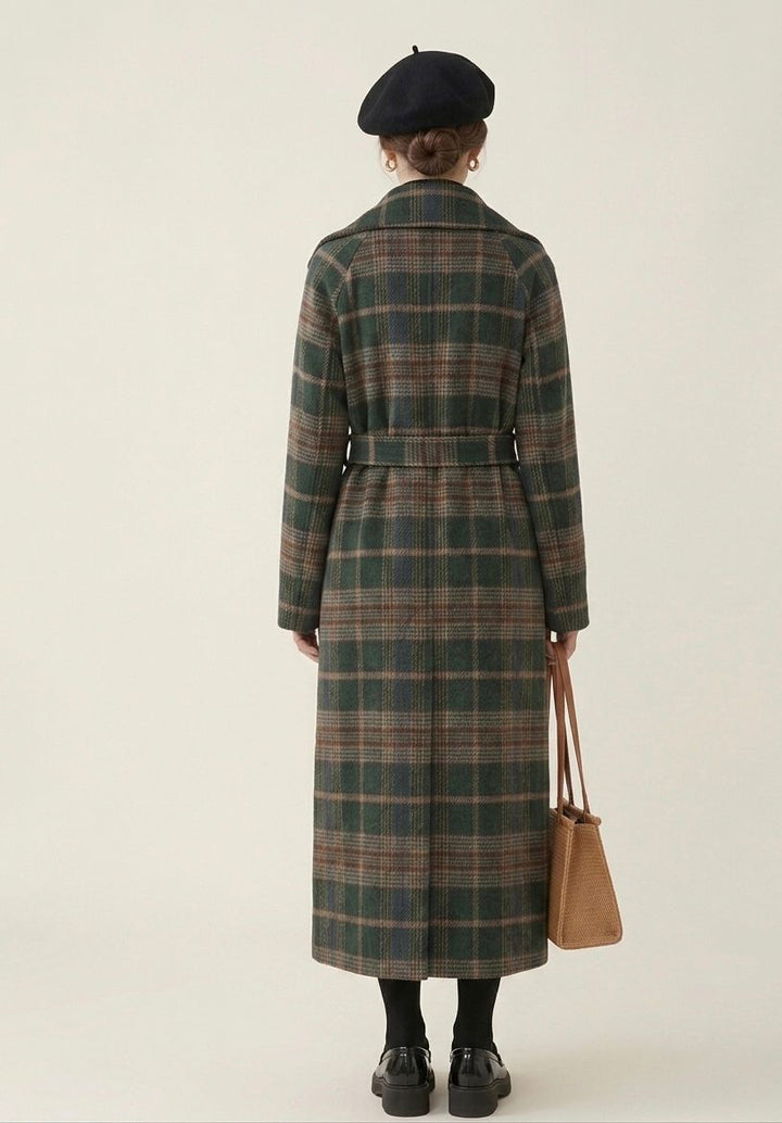 Ivy | Forest Green Check Longline Coat  — Final Edit