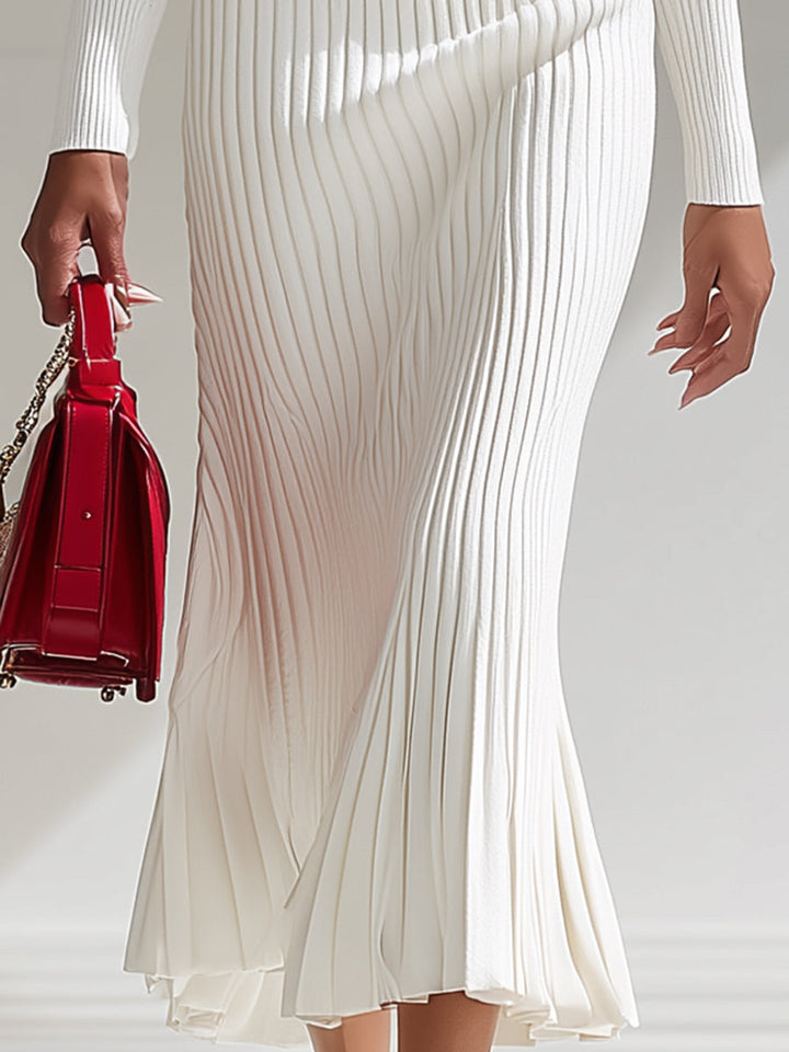 Audrey | Elegant White Wool Maxi Dress
