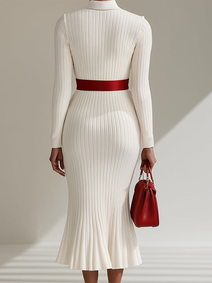 Audrey | Elegant White Wool Maxi Dress
