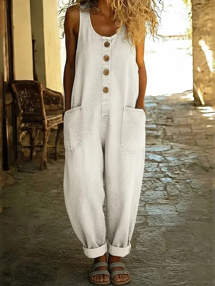 June - Vintage Soft Denim-Look Overall