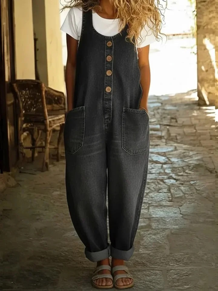 June - Vintage Soft Denim-Look Overall